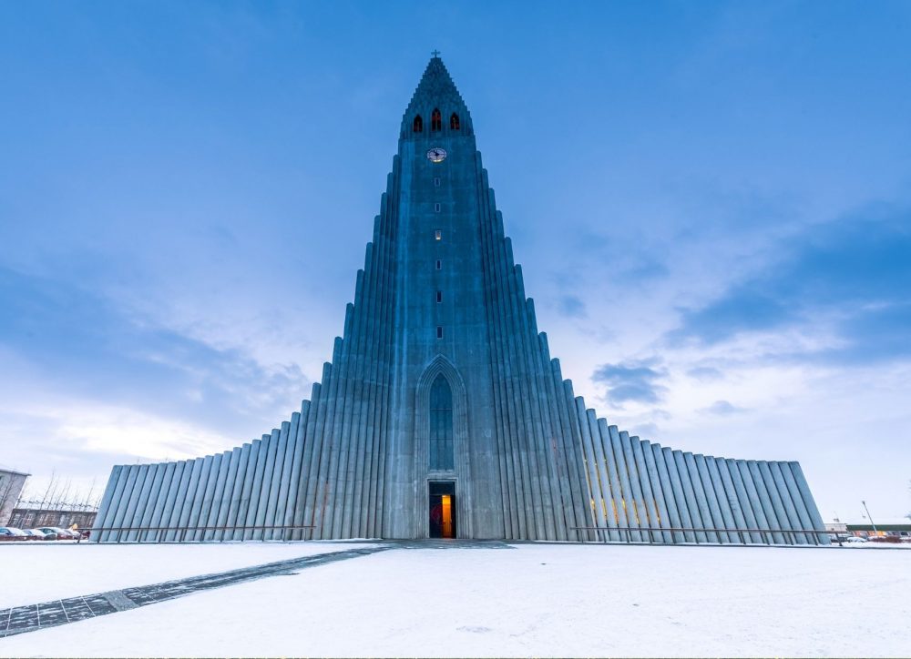 The beautiful Hallgrimskirkja Lutheran Church located in the heart of Reykjavik