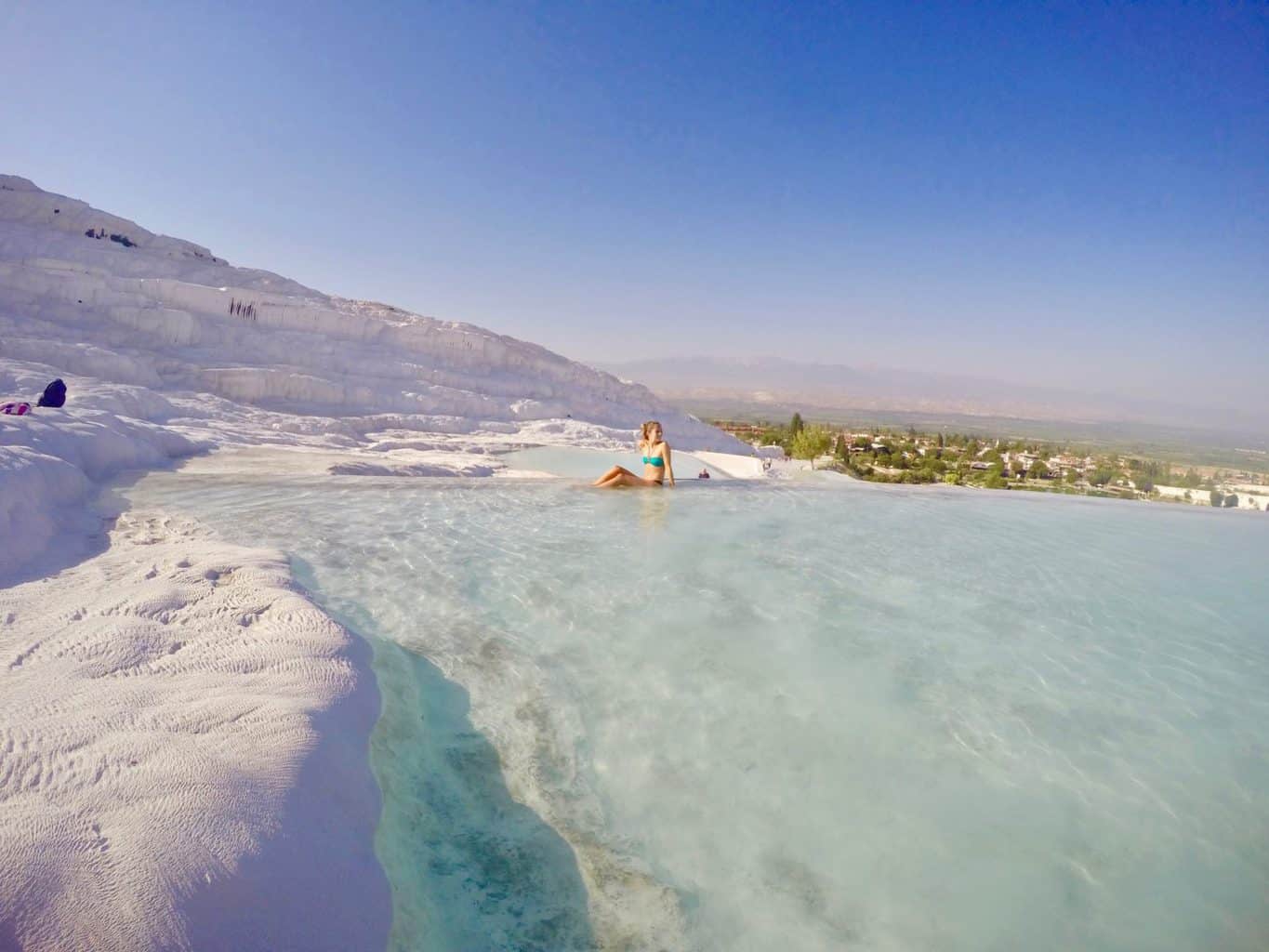 visiting Pamukkale in Turkey