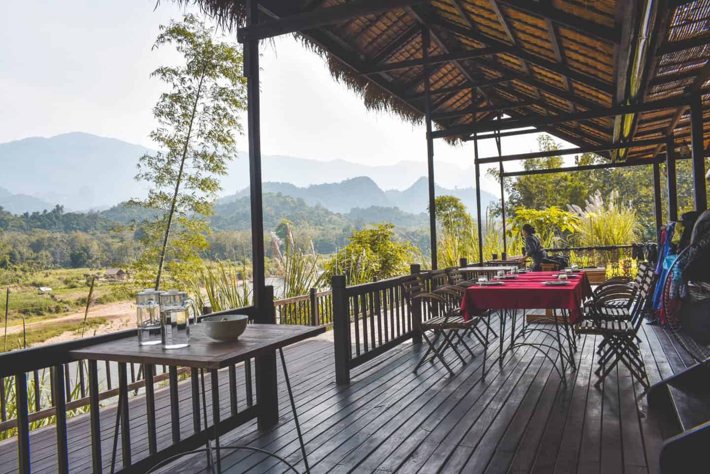 riverside dining in Luang Prabang