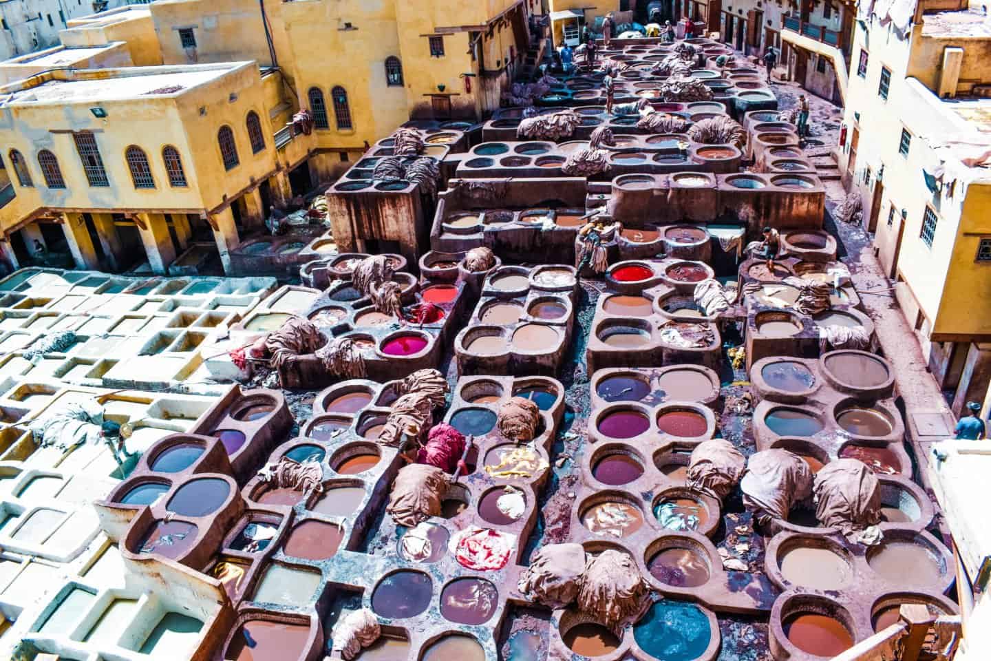 visiting tanneries in Fes