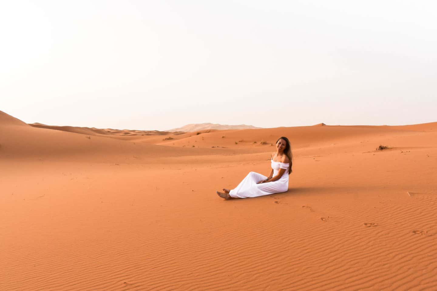 sleeping in a camp in the Sahara Desert