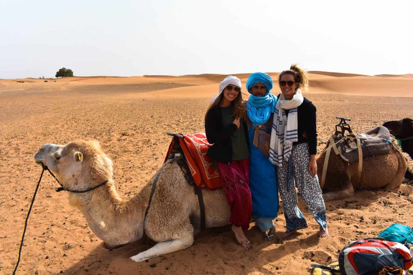 sleeping in a camp in the Sahara Desert