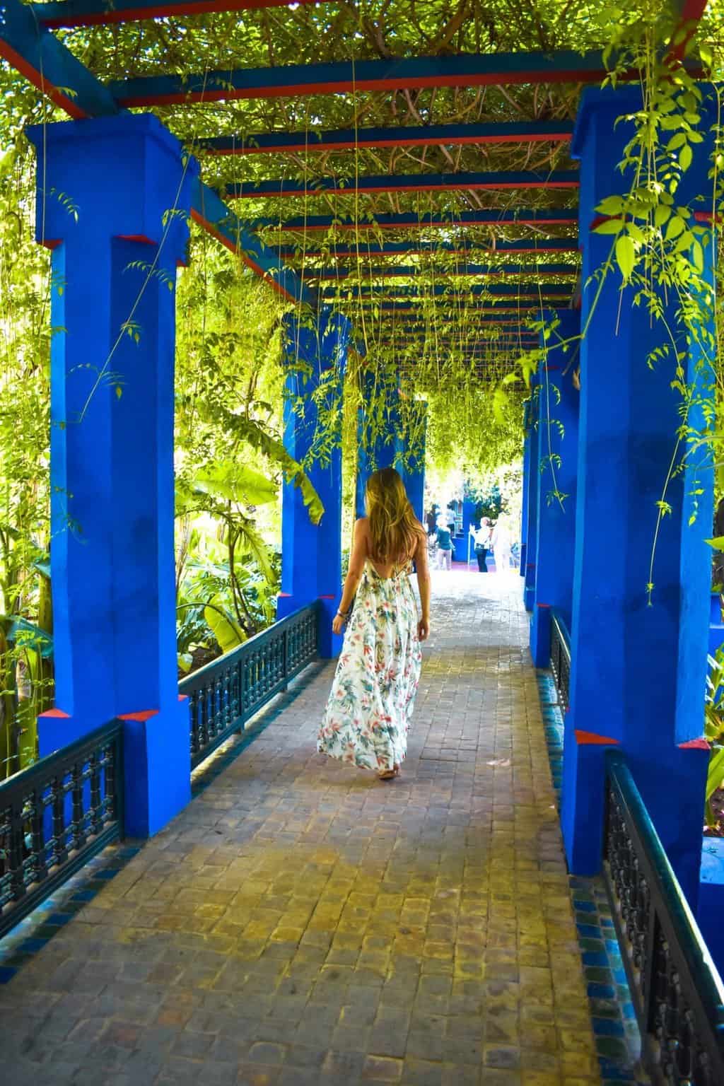 taking photos in the ysl gardens in marrakech