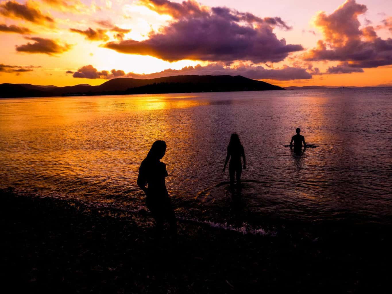 Sunset in the Whitsundays on an Australia East Coast road trip itinerary