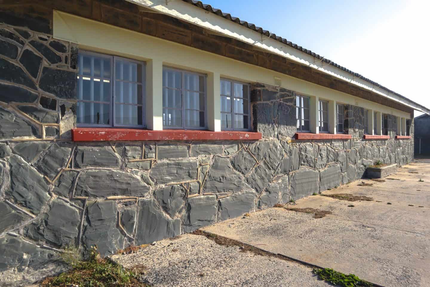 The exterior of the prison where Nelson Mandela was kept on Robben Island