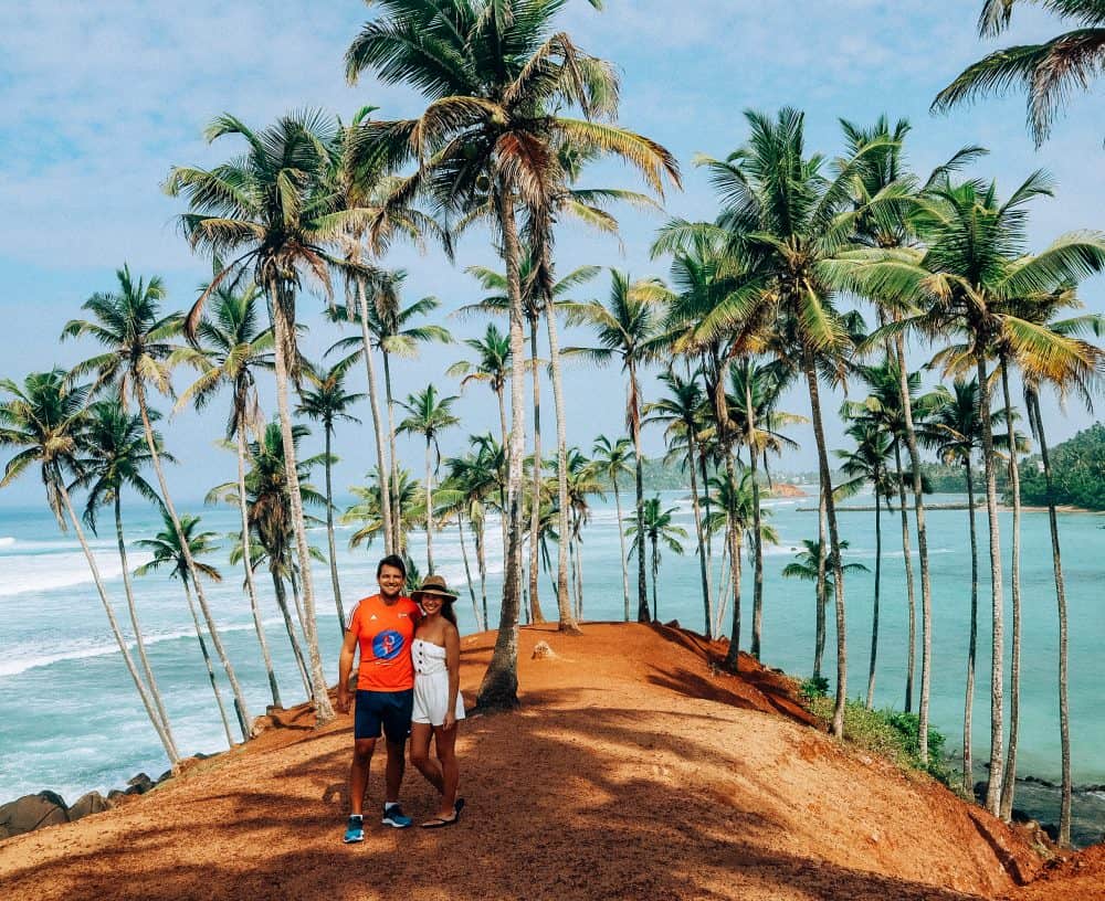 Getting a photo together on Coconut Hill in Mirissa