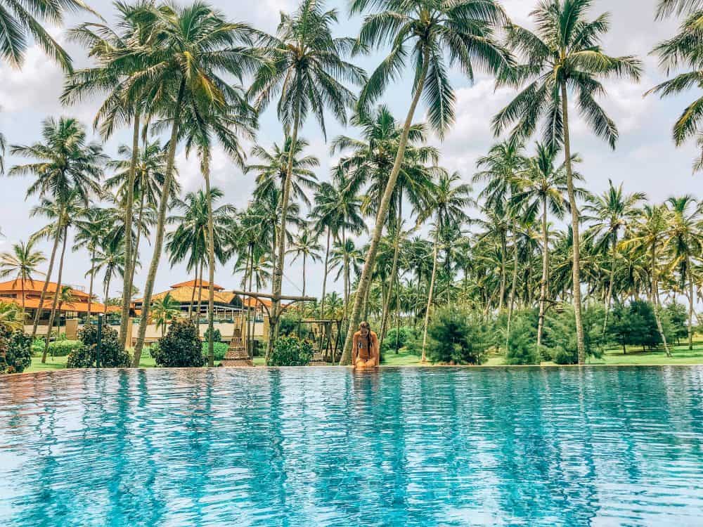 Relaxing at the pool at Shangri La Hambantota