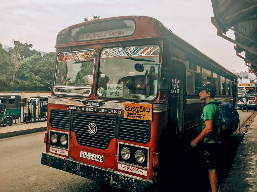 Boarding the bus after the train ride back to Ella