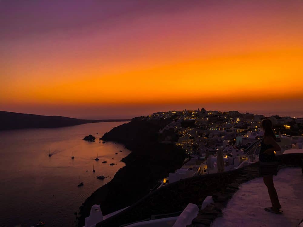 sunset in Santorini