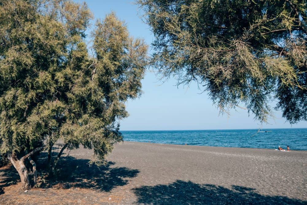 Perissa Beach in Santorini