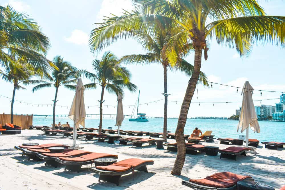 Private beach at the Mandarin Oriental, Downtown Miami