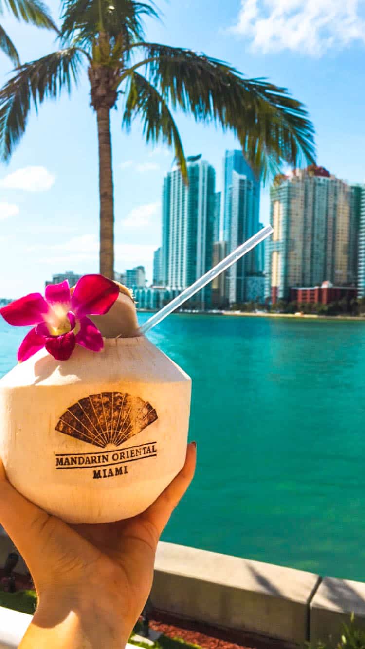 Poolside drinks at the Mandarin Oriental, Downtown Miami