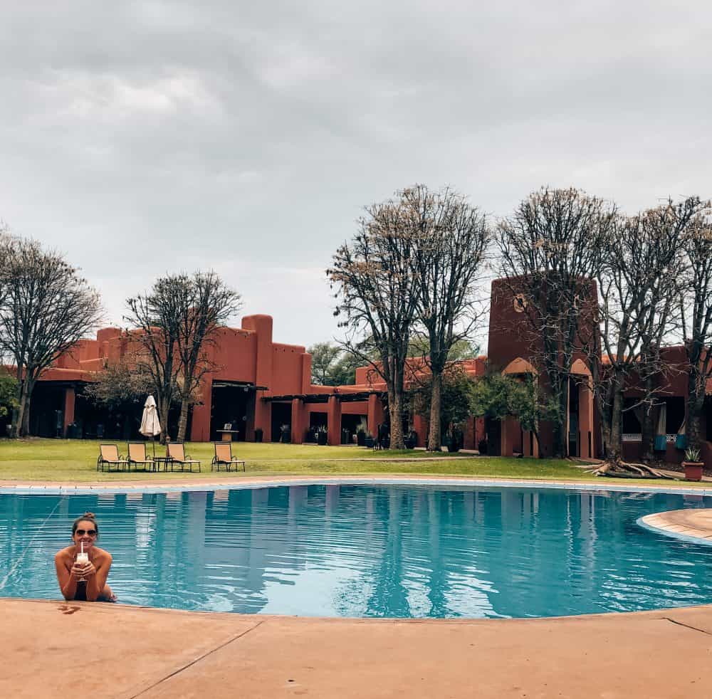 Poolside drink at the Avani Victoria Falls Hotel