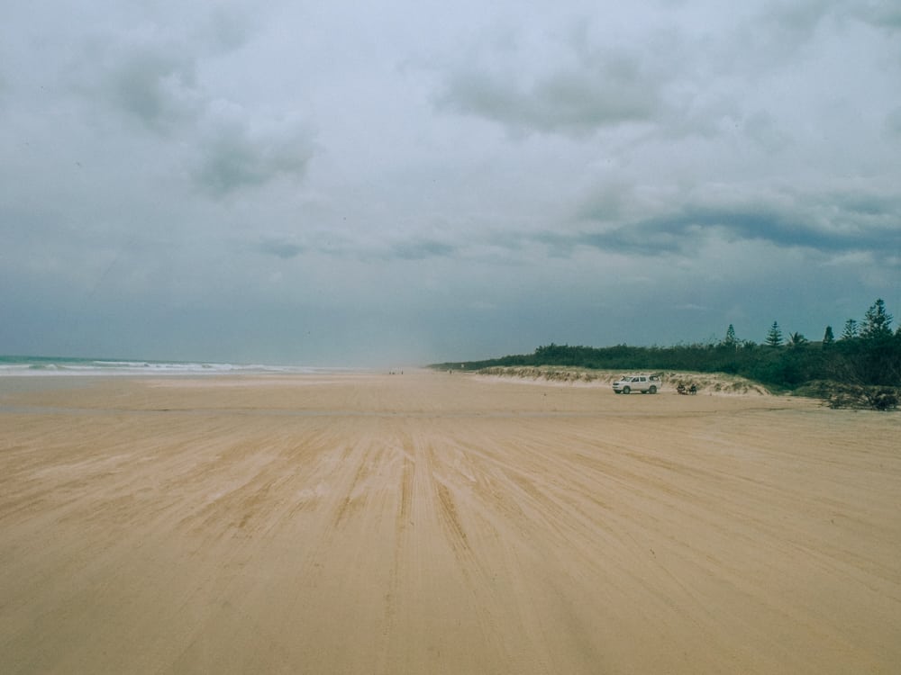 Driving on the sand in Fraser Island