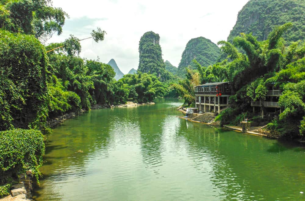 Exploring the Li River on bike