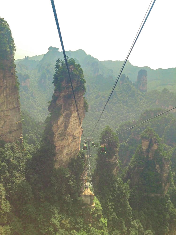 The cable car to Tianmen Mountain in Zhangjiajie