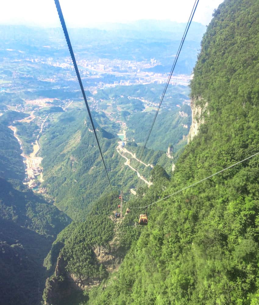 The cable car to Tianmen Mountain in Zhangjiajie