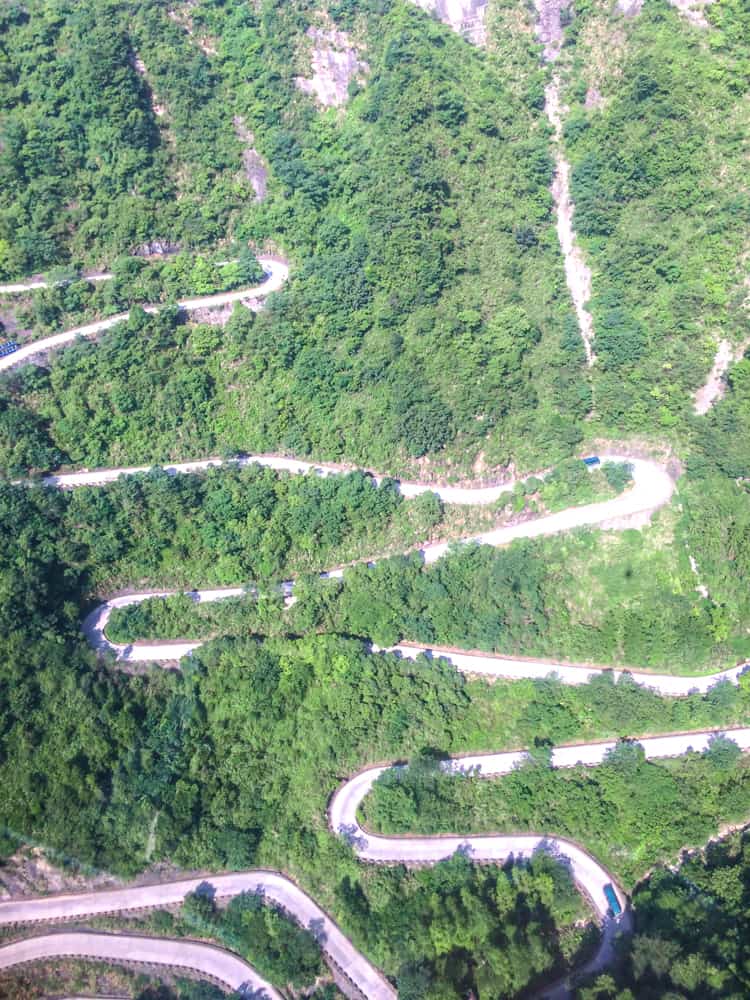 99 hairpin road to Tianmen Mountain in Zhangjiajie