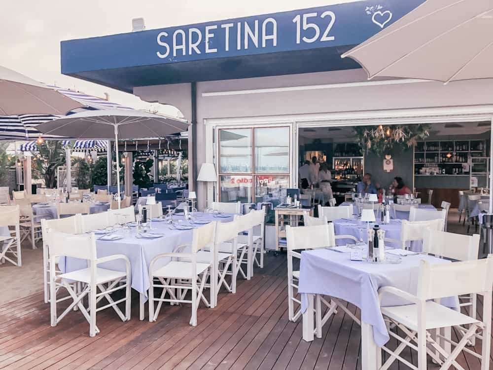 Saretina 152 restaurant on the beach at Marina di Ravenna