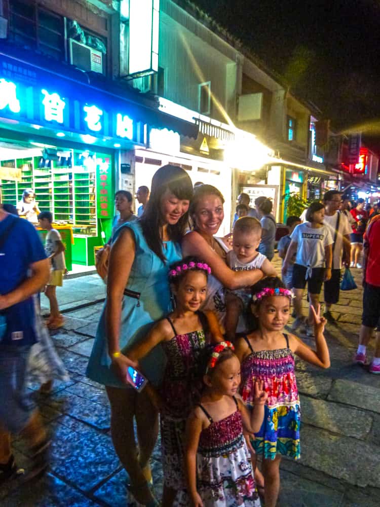 Friendly local Chinese people in Yangshuo