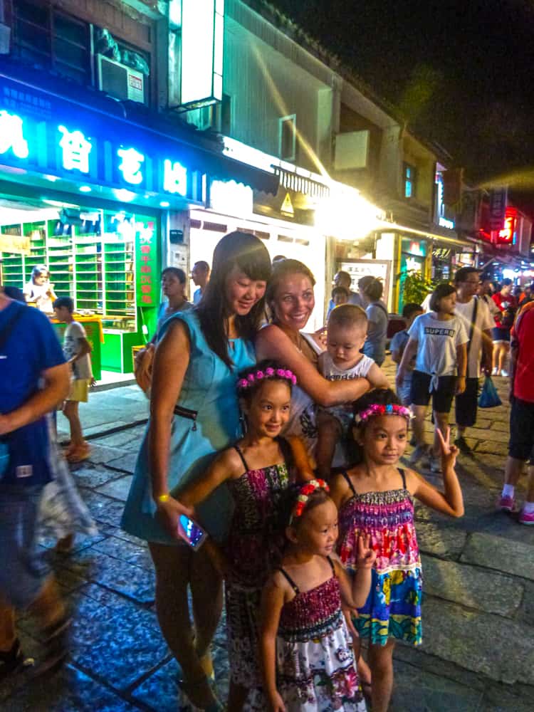 Friendly local Chinese people in Yangshuo