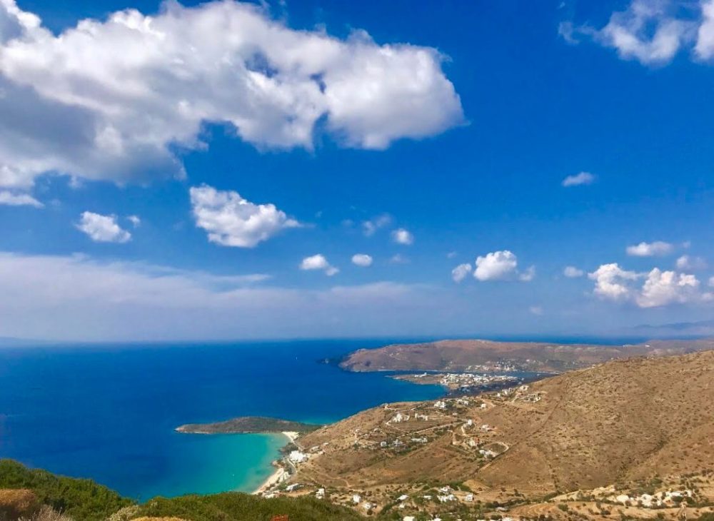 The beautiful coastline of Andros