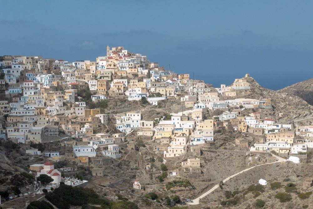 The town of Olympos in Karpathos