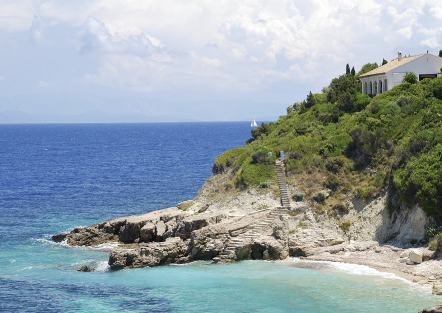 Paxos coastline in Greece