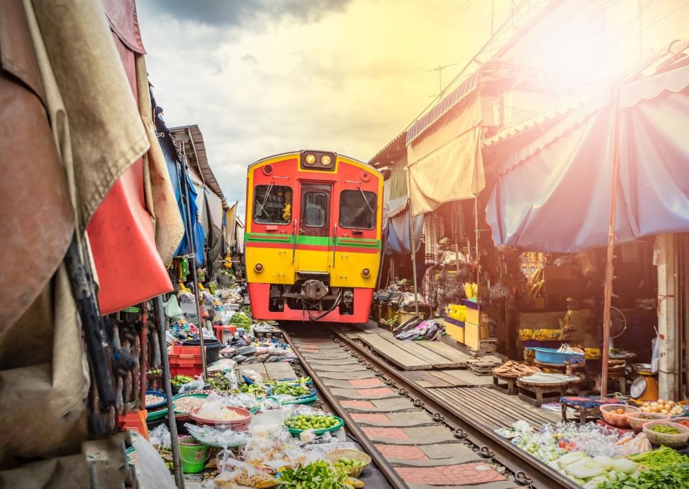 Maeklong Railway Market near Bangkok