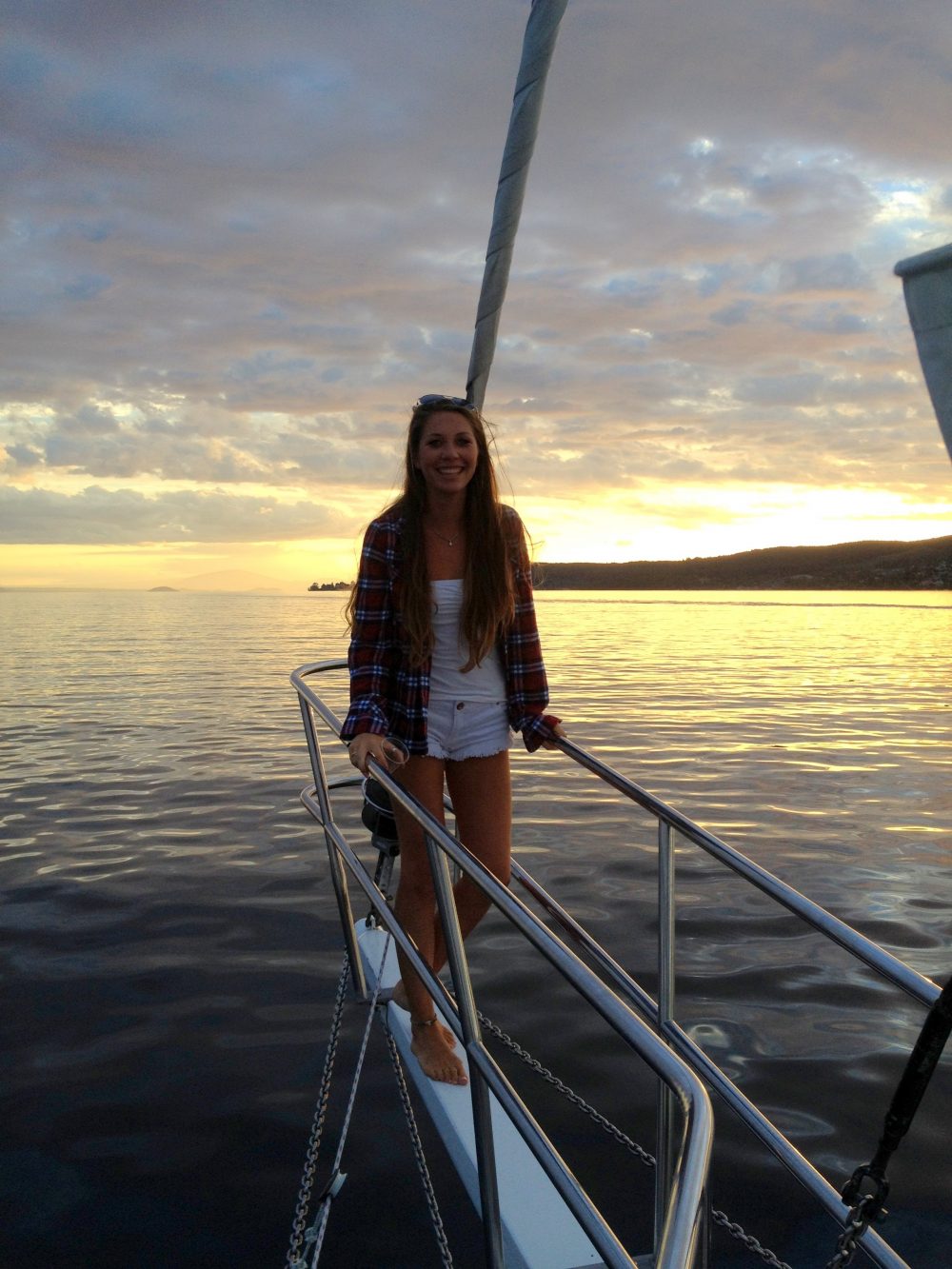 Sailing on Lake Taupō at sunset