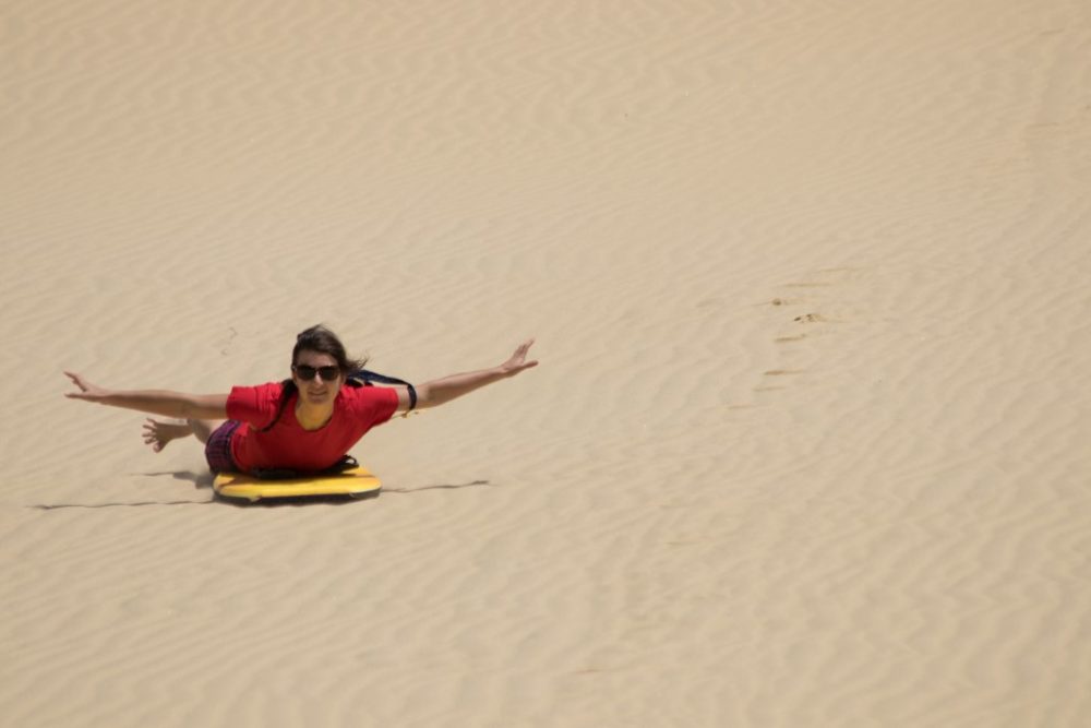 Sandboarding at Te Paki Sand Dunes