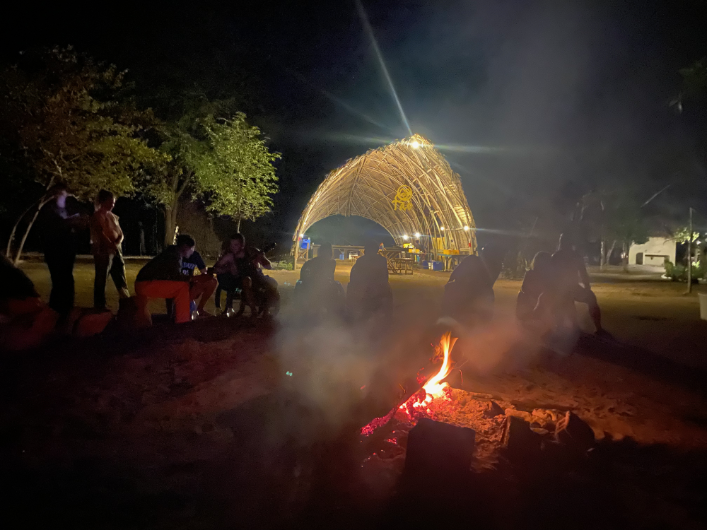 Bonfire on one of the Tao island camps
