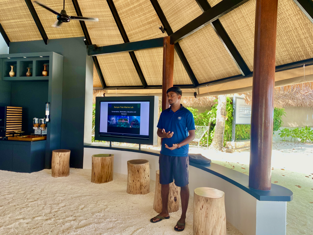 Enjoying an educational session with Banyan Tree Marine Lab