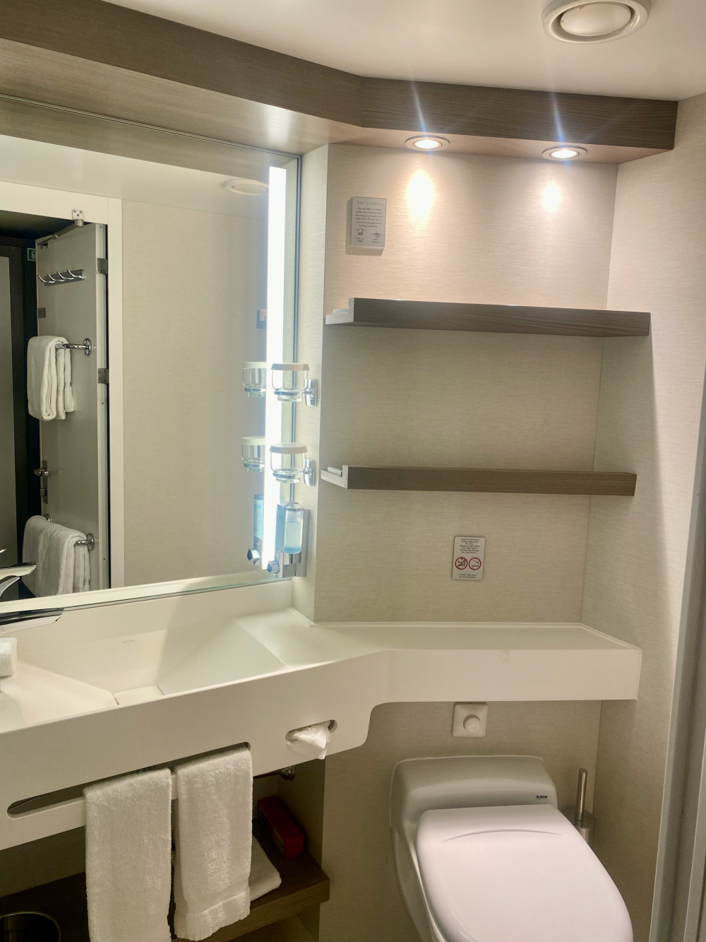 The bathroom in my inside stateroom on board the Norwegian Pearl