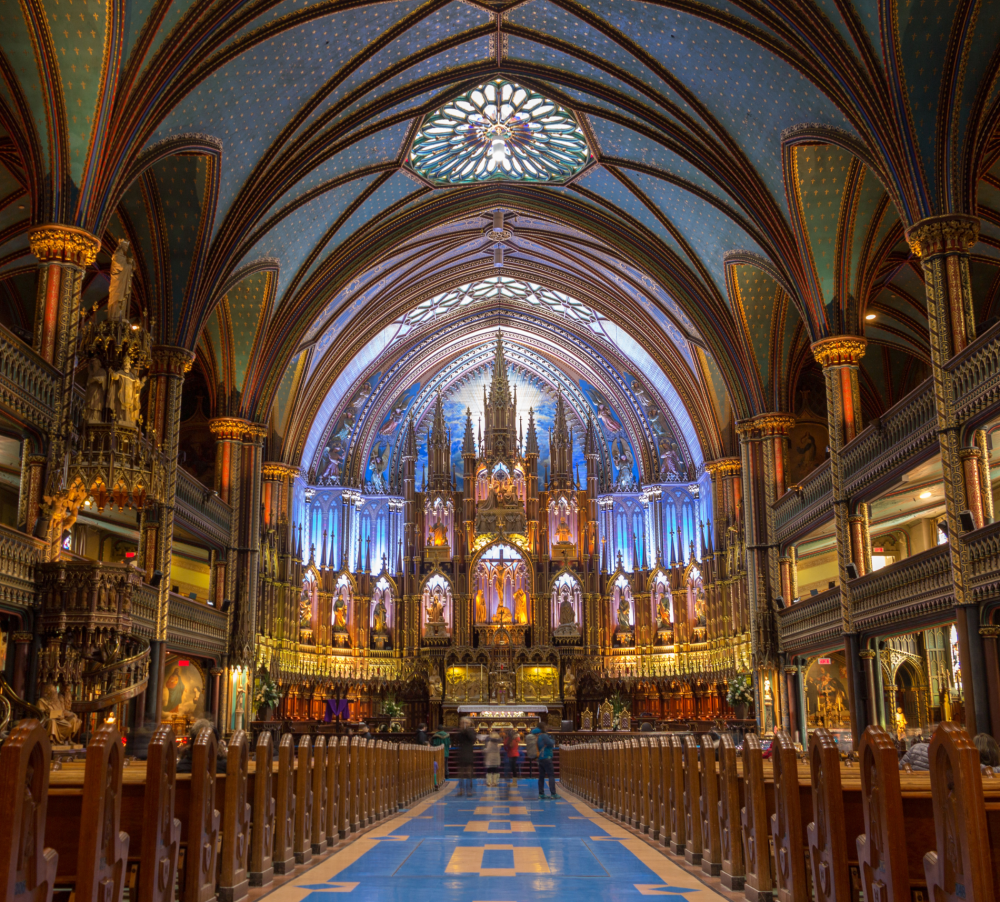 Inside the Notre Dame Cathedral of Montréal