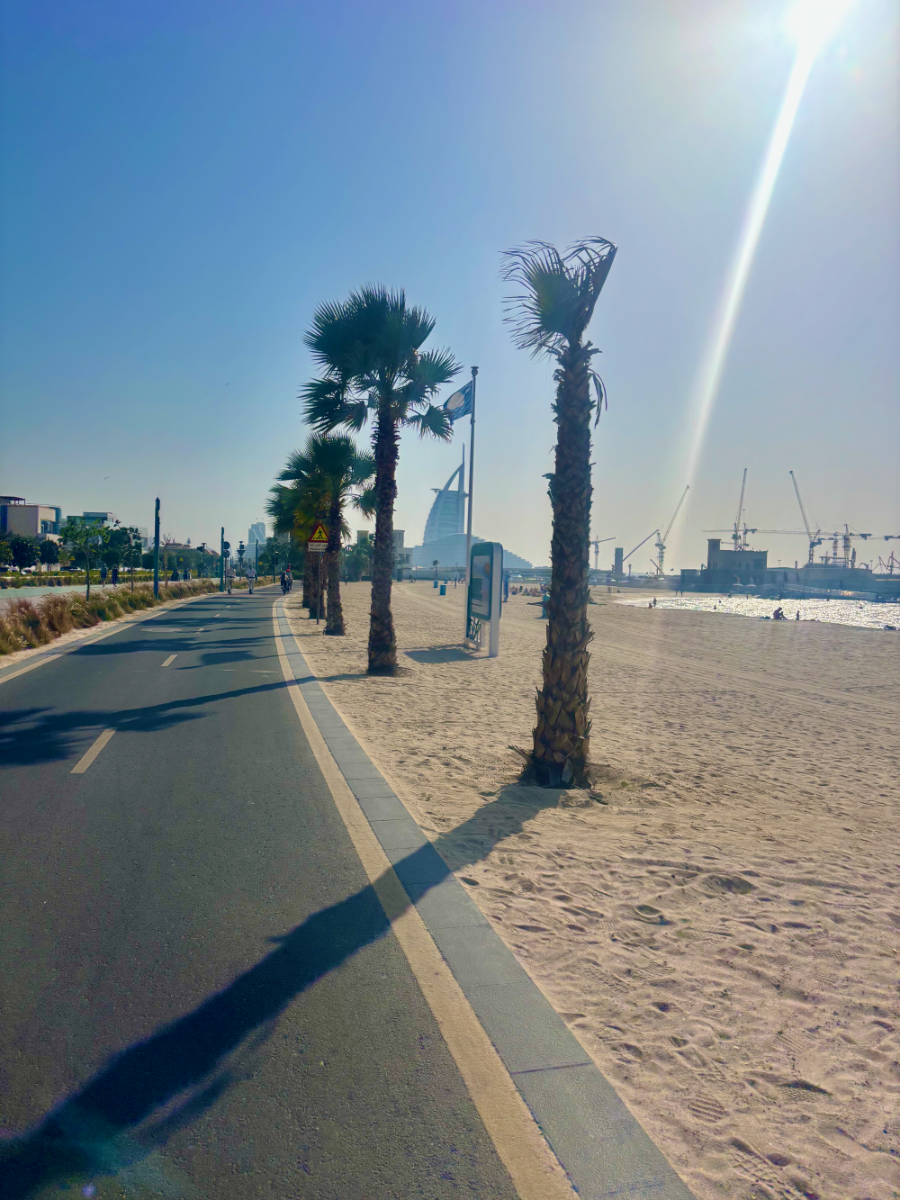 Cycling lanes in Dubai along Kite Beach