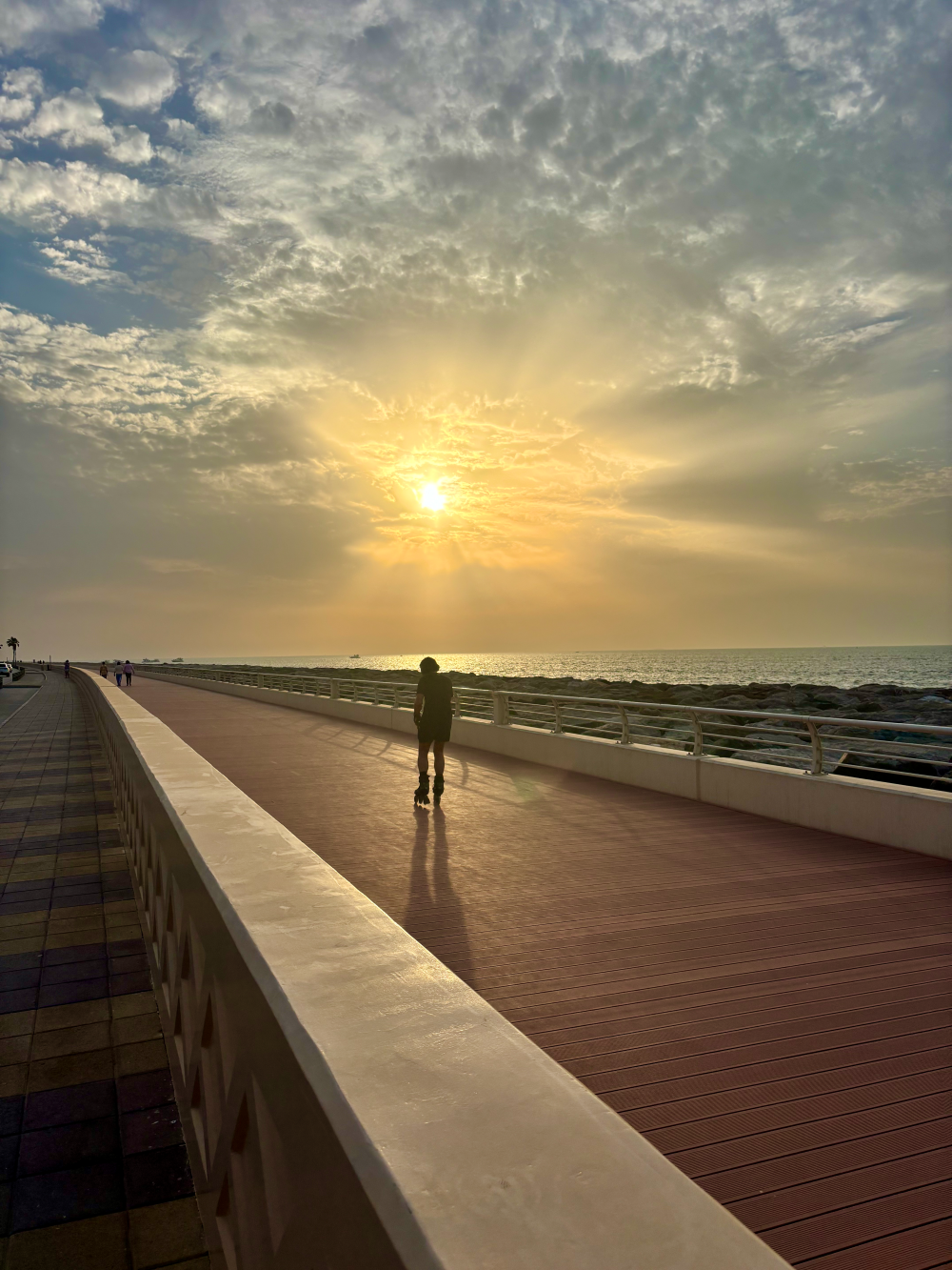 The boardwalk at the top of the Palm Jumeirah