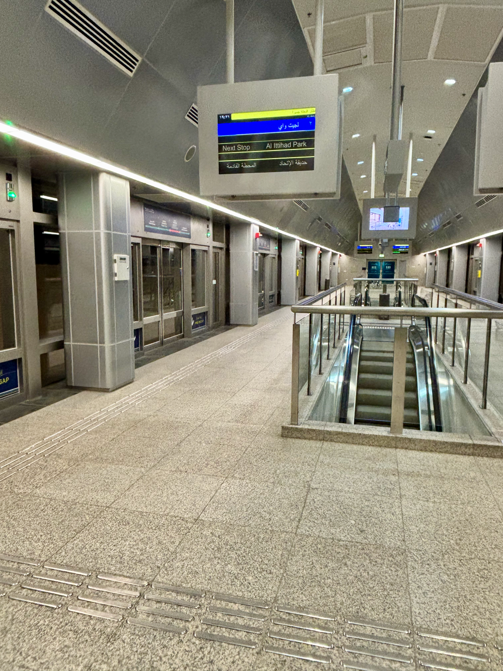 Inside one of the Palm Monorail stations