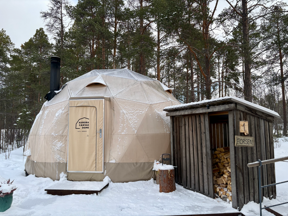 Our magical Aurora Canvas Dome, one of the brst places to stay in Alta, Norway