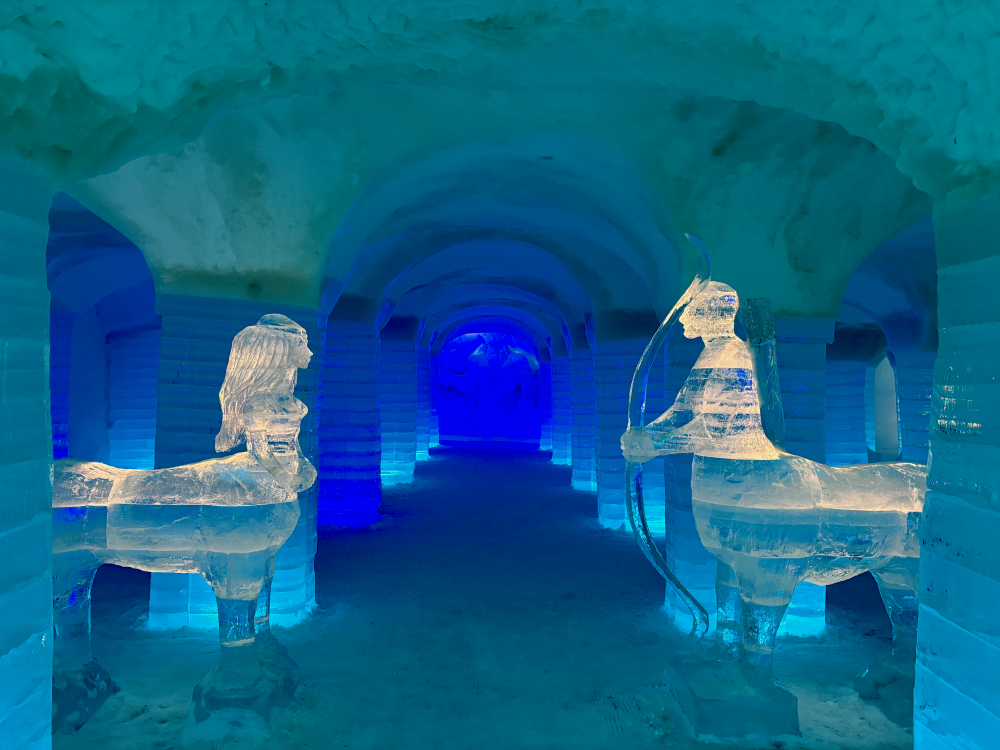 The inside of the Icehotel in Alta, Norway on our Winter Arctic Adventure
