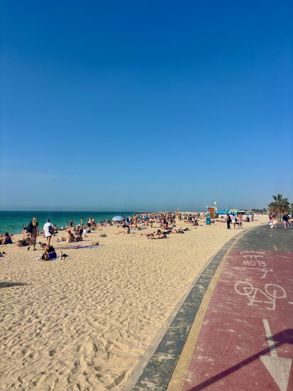 Cycling along Kite Beach in Dubai