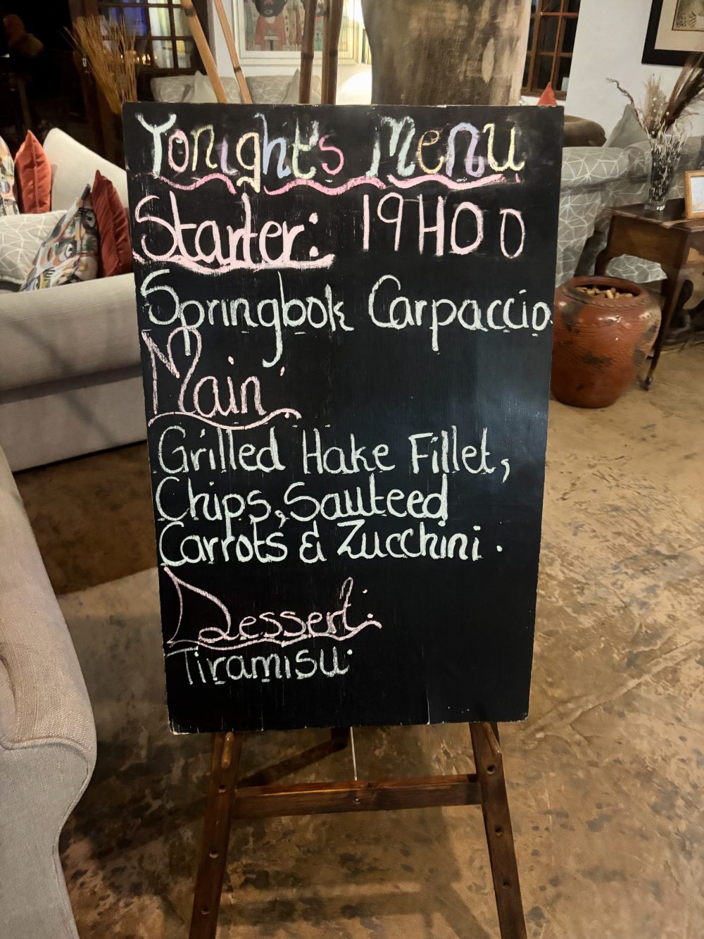 Food at Needles Lodge in Marloth Park