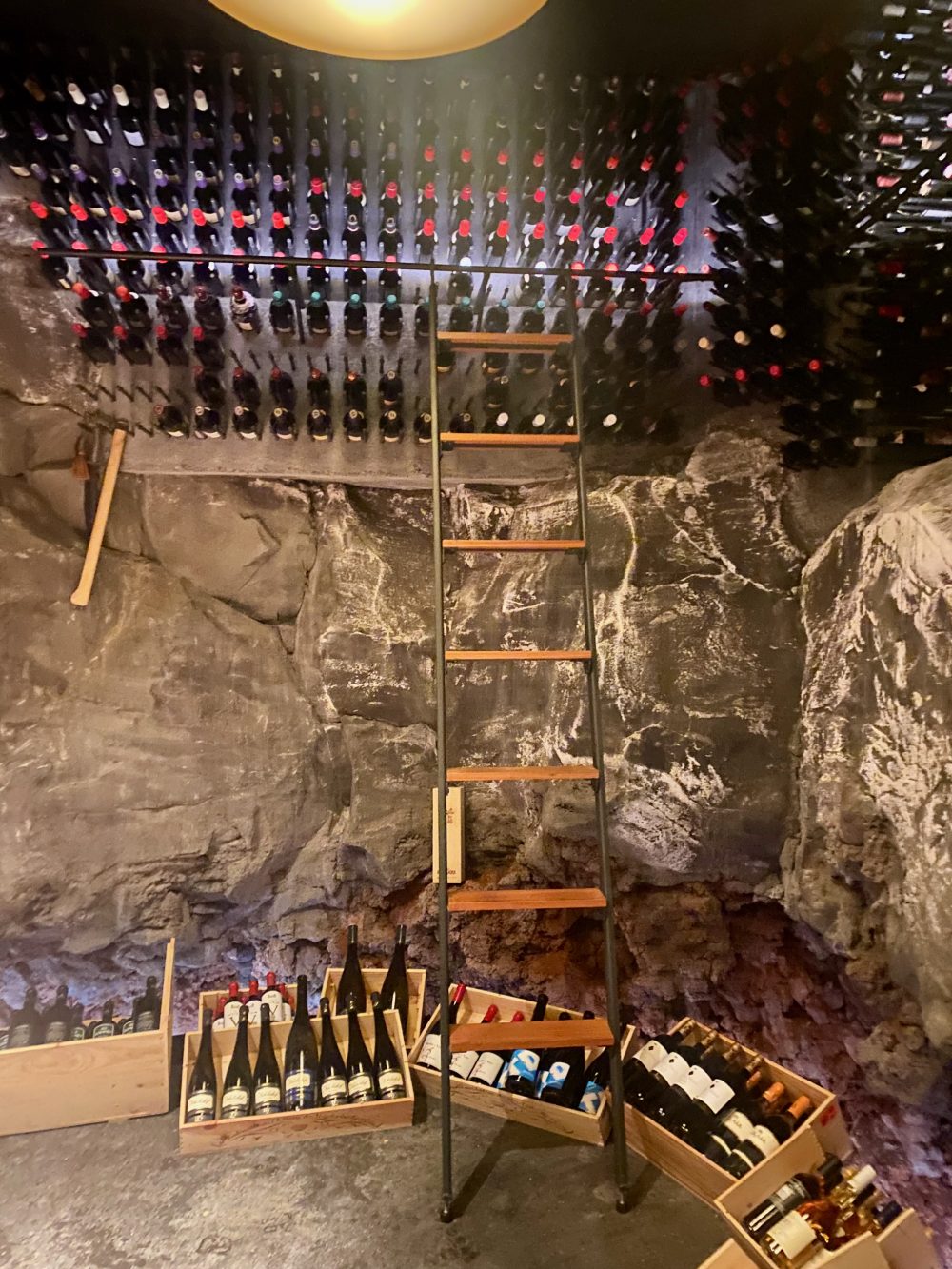 Enjoying a tour of the wine cellar at The Retreat