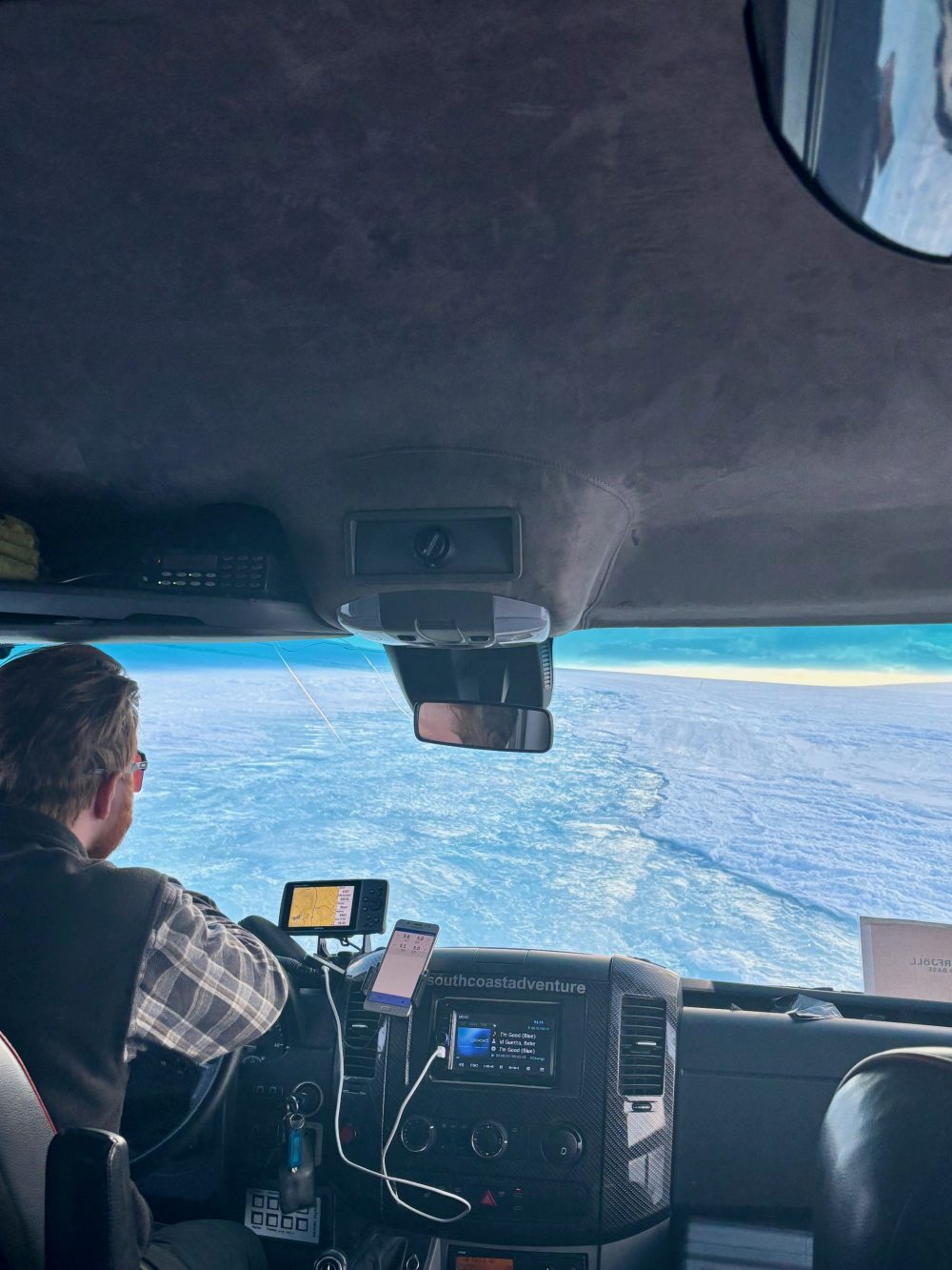 A professional driving us by superjeep to the Highlands in Iceland