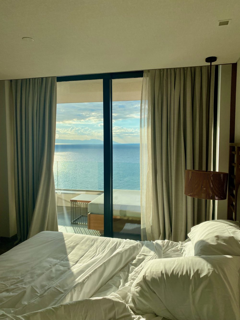 Enjoying the incredible view from my suite