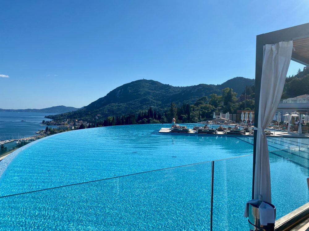 The infinity pool from Sofrito restaurant