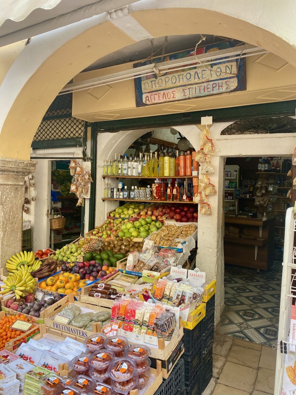Buying food produce in Corfu Town