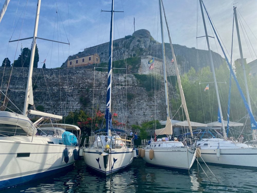 The port in Corfu Town