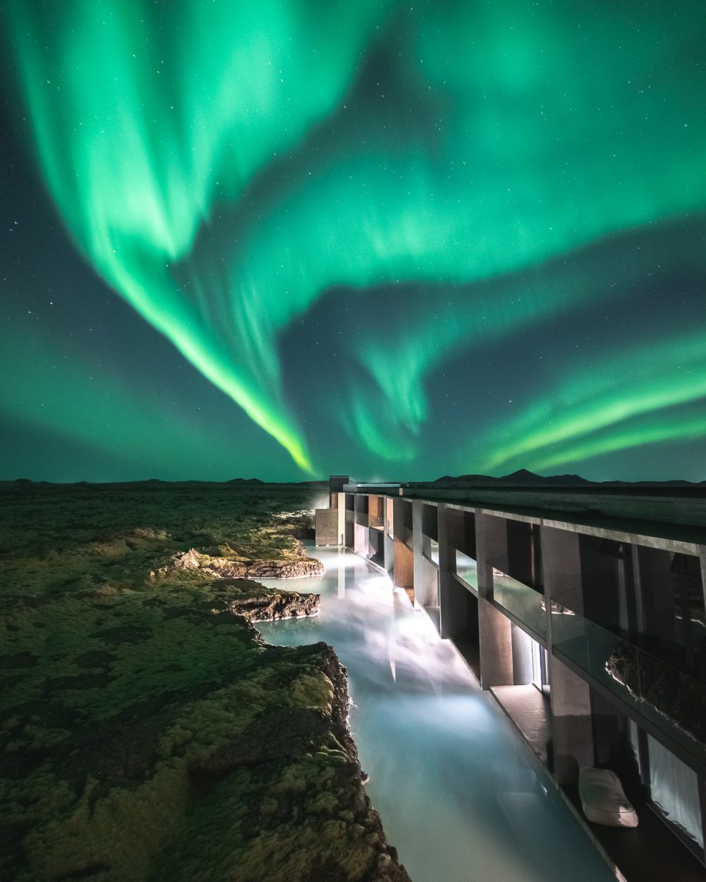 The Retreat at Blue Lagoon under the Aurora Borealis