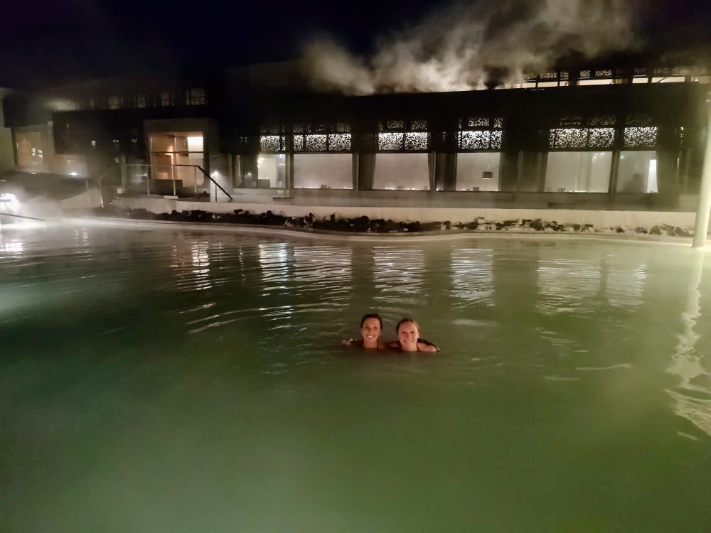 Enjoying the Retreat Lagoon after dark